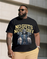 Big & Tall Men's Street Fashion No Guts No Glory Skull Print Crewneck T-Shirt Shorts Suit